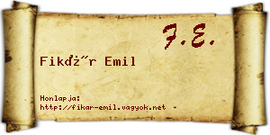 Fikár Emil névjegykártya